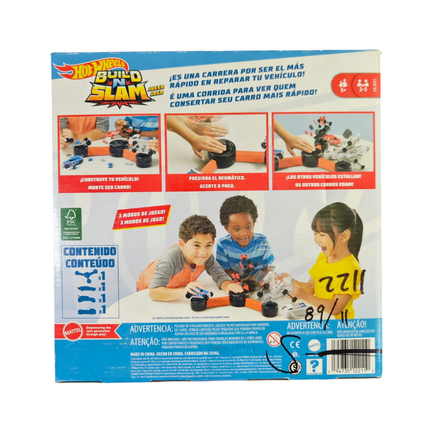 Juego de mesa hot wheels build slam